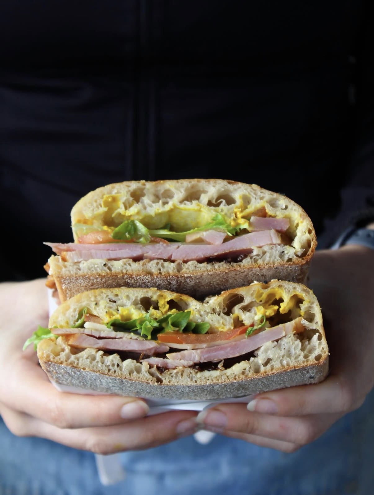 Freshly made filled sandwich